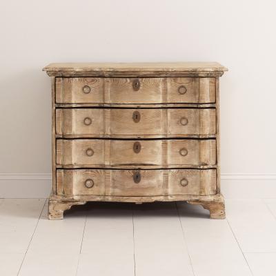 18th c Danish Arbalette Shaped Commode in Original Patina