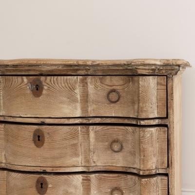 18th c Danish Arbalette Shaped Commode in Original Patina