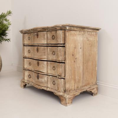 18th c Danish Arbalette Shaped Commode in Original Patina