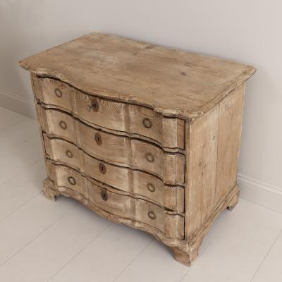 18th c Danish Arbalette Shaped Commode in Original Patina