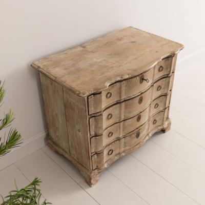 18th c Danish Arbalette Shaped Commode in Original Patina