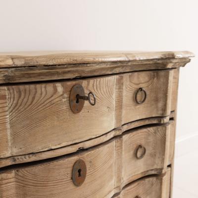 18th c Danish Arbalette Shaped Commode in Original Patina