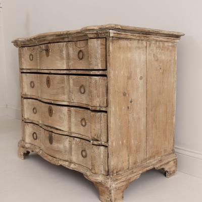 18th c Danish Arbalette Shaped Commode in Original Patina