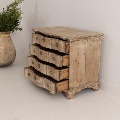 18th c Danish Arbalette Shaped Commode in Original Patina