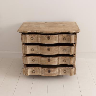 18th c Danish Arbalette Shaped Commode in Original Patina