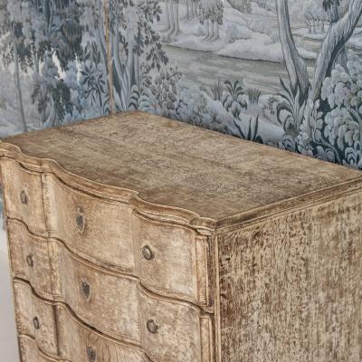 18th c Danish Baroque Arbal te Shaped Commode in Original Patina
