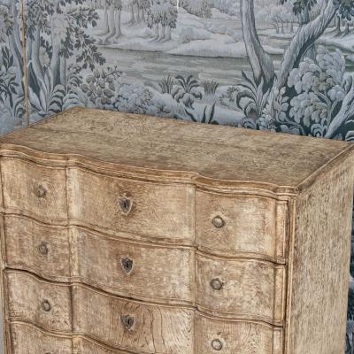 18th c Danish Baroque Arbal te Shaped Commode in Original Patina