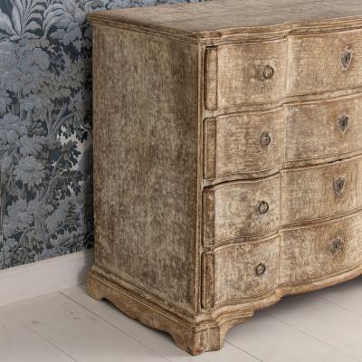 18th c Danish Baroque Arbal te Shaped Commode in Original Patina