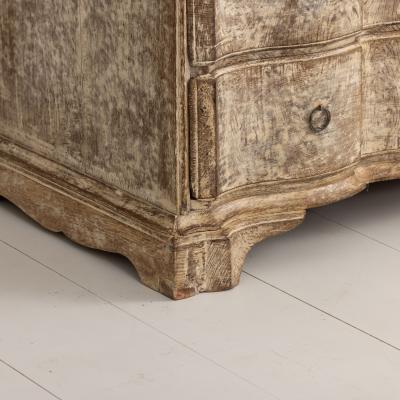 18th c Danish Baroque Arbal te Shaped Commode in Original Patina