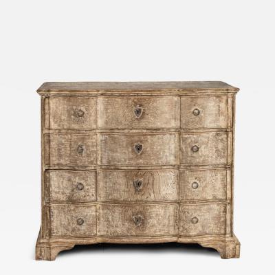 18th c Danish Baroque Arbal te Shaped Commode in Original Patina
