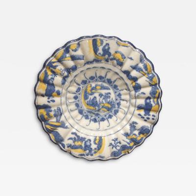 18th c Dutch Delft Lobed Sweetmeat Dish