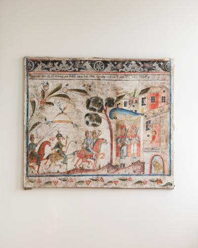 18th c Folk Art Mural Bonad