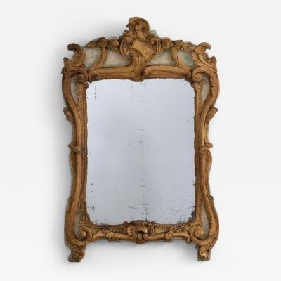 18th c French Louis XV Period Giltwood Mirror with Original Mirror Plate