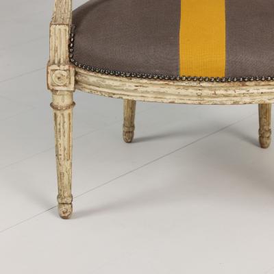 18th c French Louis XVI Period Fauteuil Armchair in Original Paint