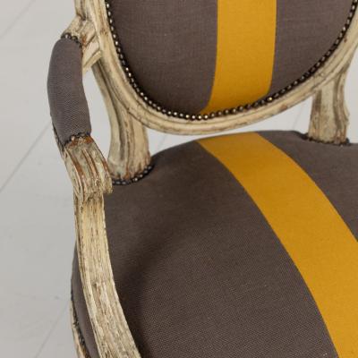 18th c French Louis XVI Period Fauteuil Armchair in Original Paint