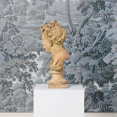 18th c French Signed Terracotta Bust of an Artist