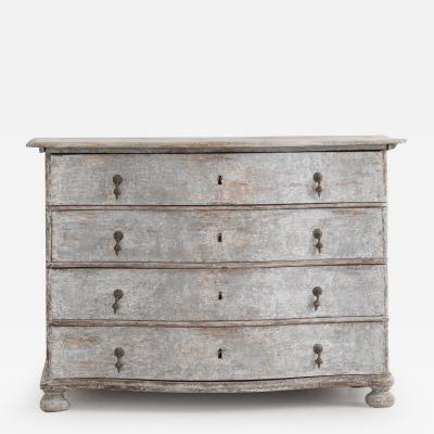 18th c German Baroque Arbalette Front Commode in Original Paint