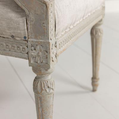 18th c German Louis XVI Period Beech Wood Armchair in Original Paint