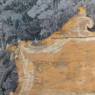 18th c Italian Baroque Cassapanca Storage Bench in Original Paint