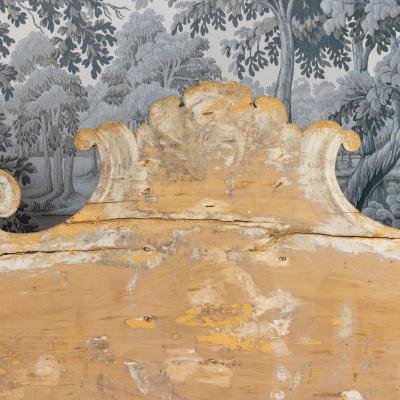 18th c Italian Baroque Cassapanca Storage Bench in Original Paint