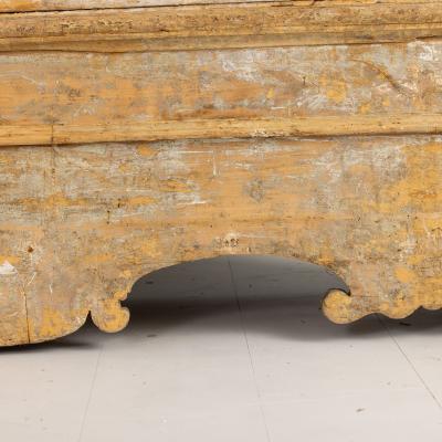18th c Italian Baroque Cassapanca Storage Bench in Original Paint