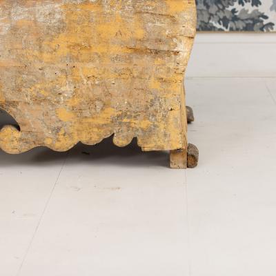 18th c Italian Baroque Cassapanca Storage Bench in Original Paint