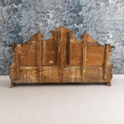 18th c Italian Baroque Cassapanca Storage Bench in Original Paint
