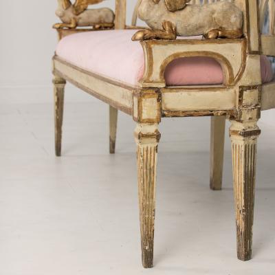 18th c Italian Neoclassical Sphinx Sofa in Original Paint and Giltwood