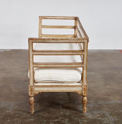 18th c Italian Settee with Damask Cushion