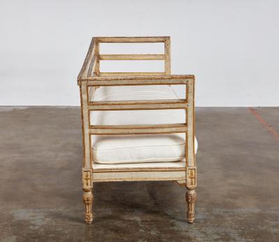 18th c Italian Settee with Damask Cushion