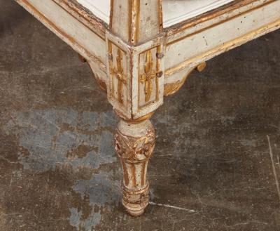 18th c Italian Settee with Damask Cushion