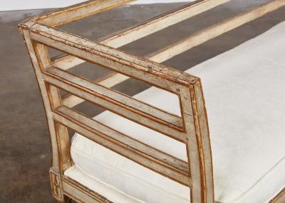 18th c Italian Settee with Damask Cushion