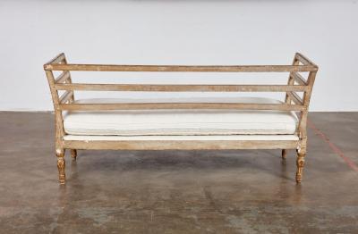 18th c Italian Settee with Damask Cushion