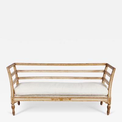 18th c Italian Settee with Damask Cushion