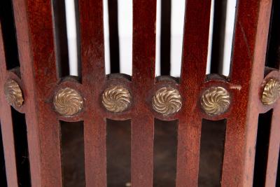 18th c Mahogany Octagonal Fretwork Bucket with Brass Detailing