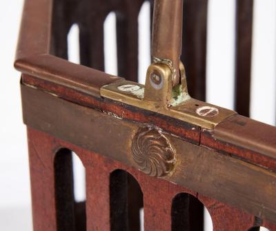 18th c Mahogany Octagonal Fretwork Bucket with Brass Detailing