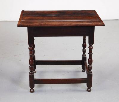 18th c Oak Stretcher Base Rectangular Table