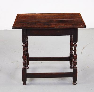 18th c Oak Stretcher Base Rectangular Table