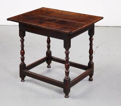 18th c Oak Stretcher Base Rectangular Table