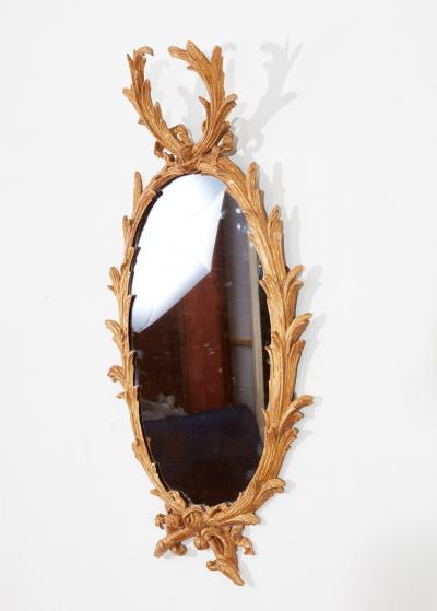 18th c Oval Giltwood Mirror