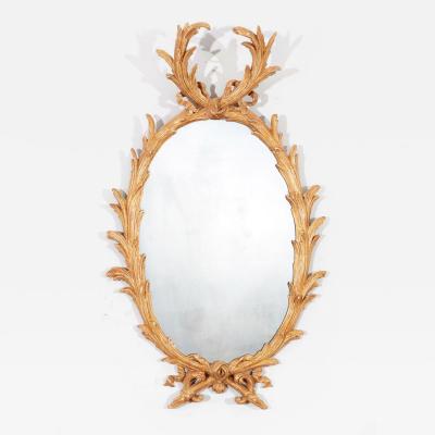 18th c Oval Giltwood Mirror