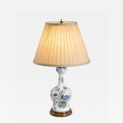 18th c Polychrome Delft Vase now as Table Lamp