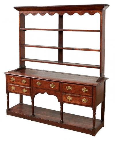 18th c Potboard Dresser and Rack