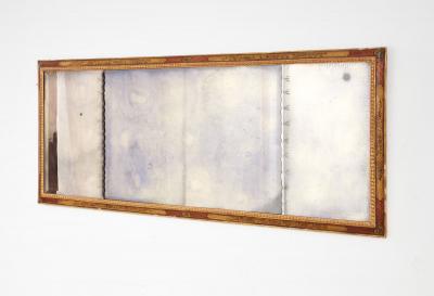 18th c Queen Anne Cushion Molded Chinoiserie Overmantel Mirror