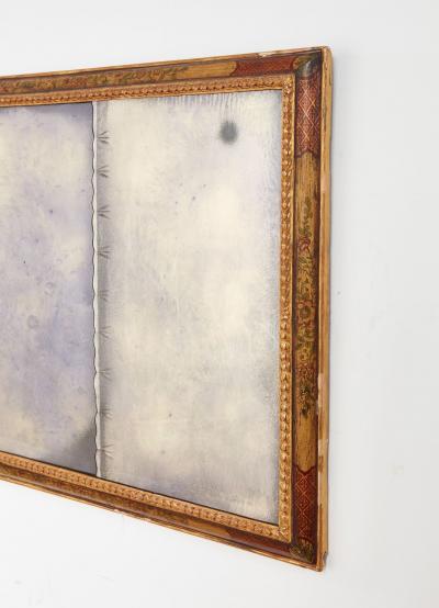 18th c Queen Anne Cushion Molded Chinoiserie Overmantel Mirror