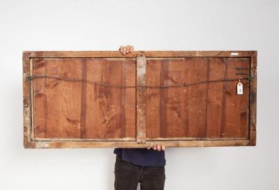 18th c Queen Anne Cushion Molded Chinoiserie Overmantel Mirror