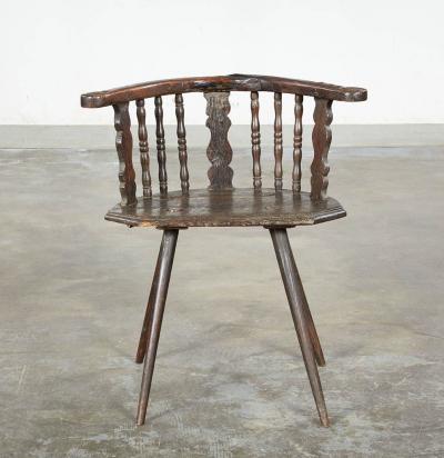 18th c Rustic Alpine Chalet Armchair