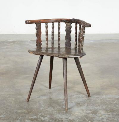 18th c Rustic Alpine Chalet Armchair