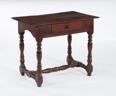 18th c Stretcher Base Oak Table
