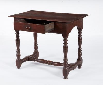 18th c Stretcher Base Oak Table